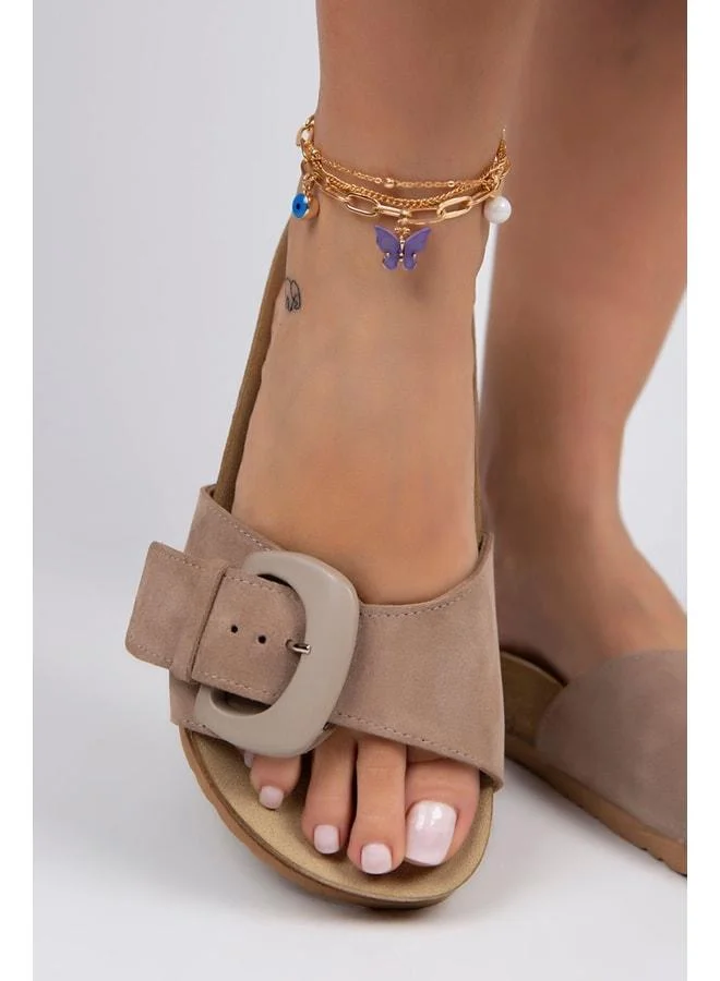 Manijero  Alandra Women's Genuine Leather Single-Strap Open-Vizor Slipper. for Women | Best Price UAE