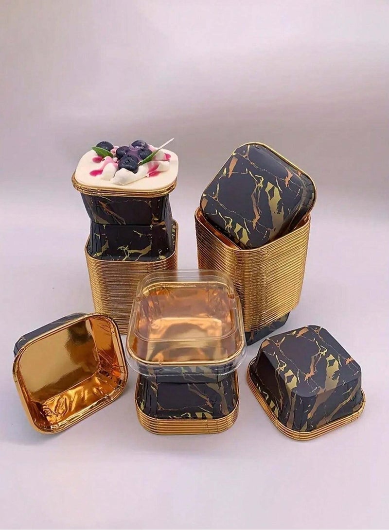 Disposable Muffin Cupcake Baking Cups, High Temperature Oven Baking Cups to Add a Special Touch to Birthdays, Weddings, Holidays and Parties 50 Pieces Without Lid  - Image 1