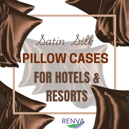 Renva Set of 4 Satin Silk Pillowcase for Hair and Skin Standard Size 18"X 28" with Soft Breathable Smooth Cooling Pillow Covers for Sleeping (4, Brown) - Image 5