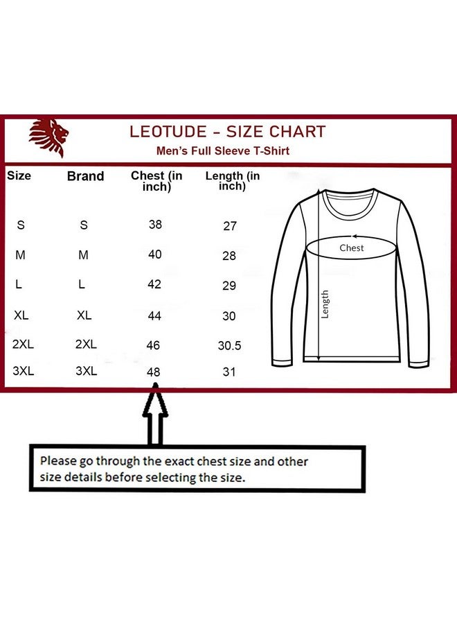 LEOTUDE Men'S Regular Fit Cottonblend Full Sleeve Round Neck T-Shirt (18All_P_Navy_M) - Image 4