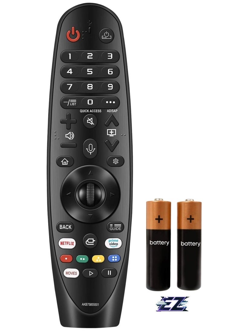 PopZa LG Remote for LG Smart TV from 2019-2022. for Magic LG TV Remote Replacement MR20GA with Voice and Pointer Function. for LG WebOS ThinQ AI UHD OLED 4K Models. 2-Year Full Warranty with Battery - Image 1