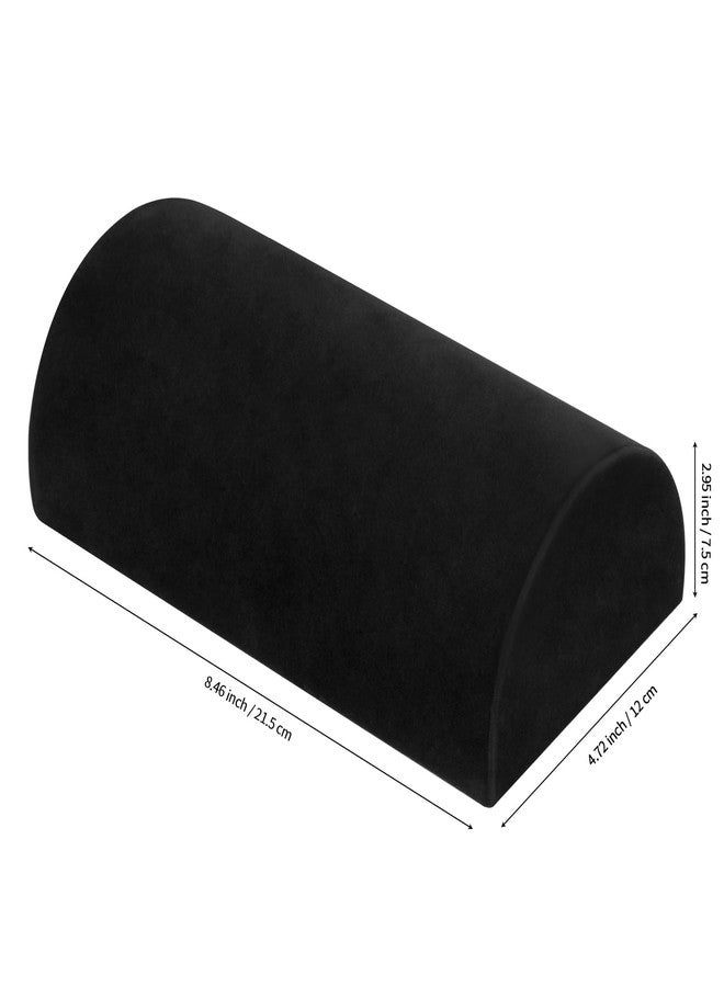 KUKUVR Velvet Half Moon Bracelet Display Stand, Pillow-Shaped Jewelry Bracelet Necklaces Pendant Chain Watch Holder Case for Women, Jewelry Organizer Storage Rack for Home Selling Show (Black) - Image 2