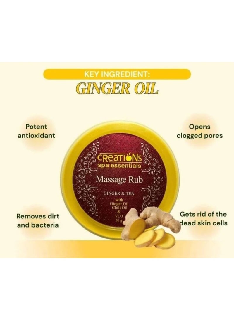 creation Massage Rub Spa Essentials Ginger & Tea ,50g - Image 3