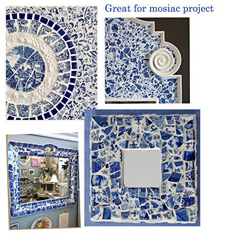 Lanyani Broken Ceramic China Tiles Assortment Blue and White Porcelain Pieces for Mosaic Craft, Cover 11x11 inches - Image 5