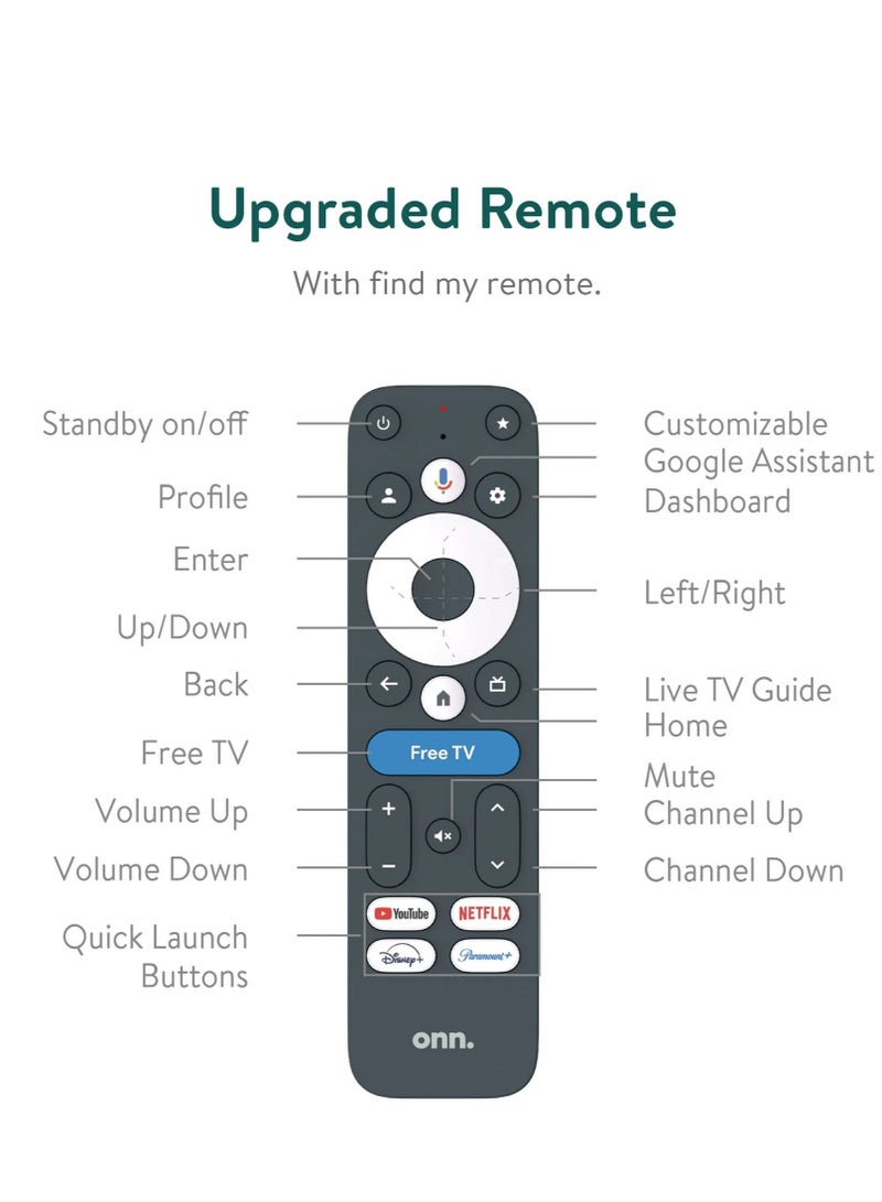 او ان ان onn Google TV 4K Pro Streaming Device New, 2024 - Image 3