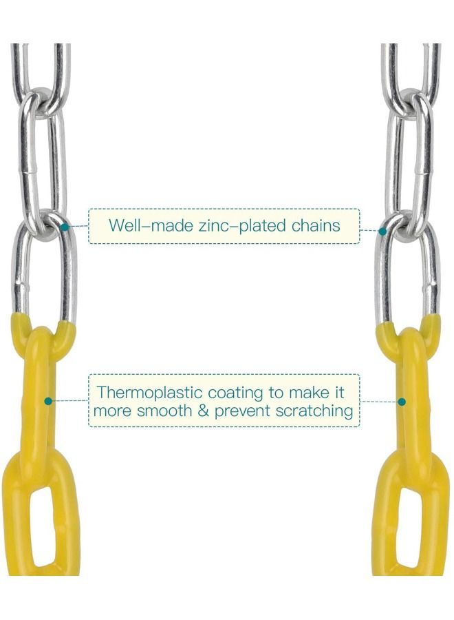JSAITOYS 2 Pieces 1.5M Yellow Plastic Coated Swing Chain For Outdoor And Indoor - Image 2