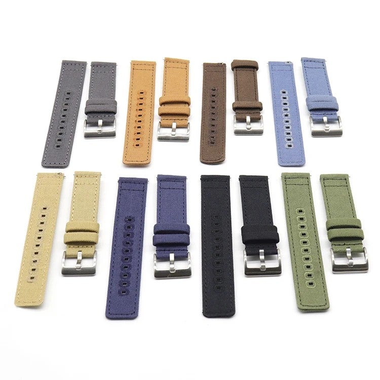 Bluejw Fabric Straps Replacement for Men – Sailcloth Canvas Watch Band Compatible with Fashion Smart Watches, Durable & Comfortable - Image 3