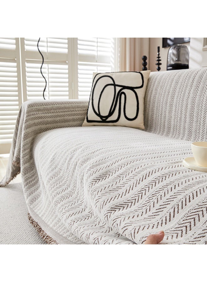 Chenille Sofa Cover - Cat-Proof & Anti-Scratch Couch Protector Slipcover with Tassels | Universal Fit for 1 2 3 4 Seater L U Sofas | Simple Modern Solid Colour Sofa Throw - Image 3