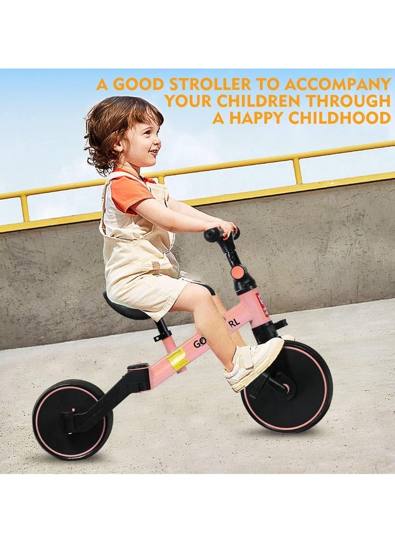Good Boy 4 In 1 Kids Tricycle for Toddlers with Adjustable Seat and Handle – Pink Versatile Trike for Girls and Boys, Perfect for Indoor and Outdoor Play, Safe and Durable Toddler Ride-On Bike with Comfortable Ergonomic Design for Growing Kids  - Image 5