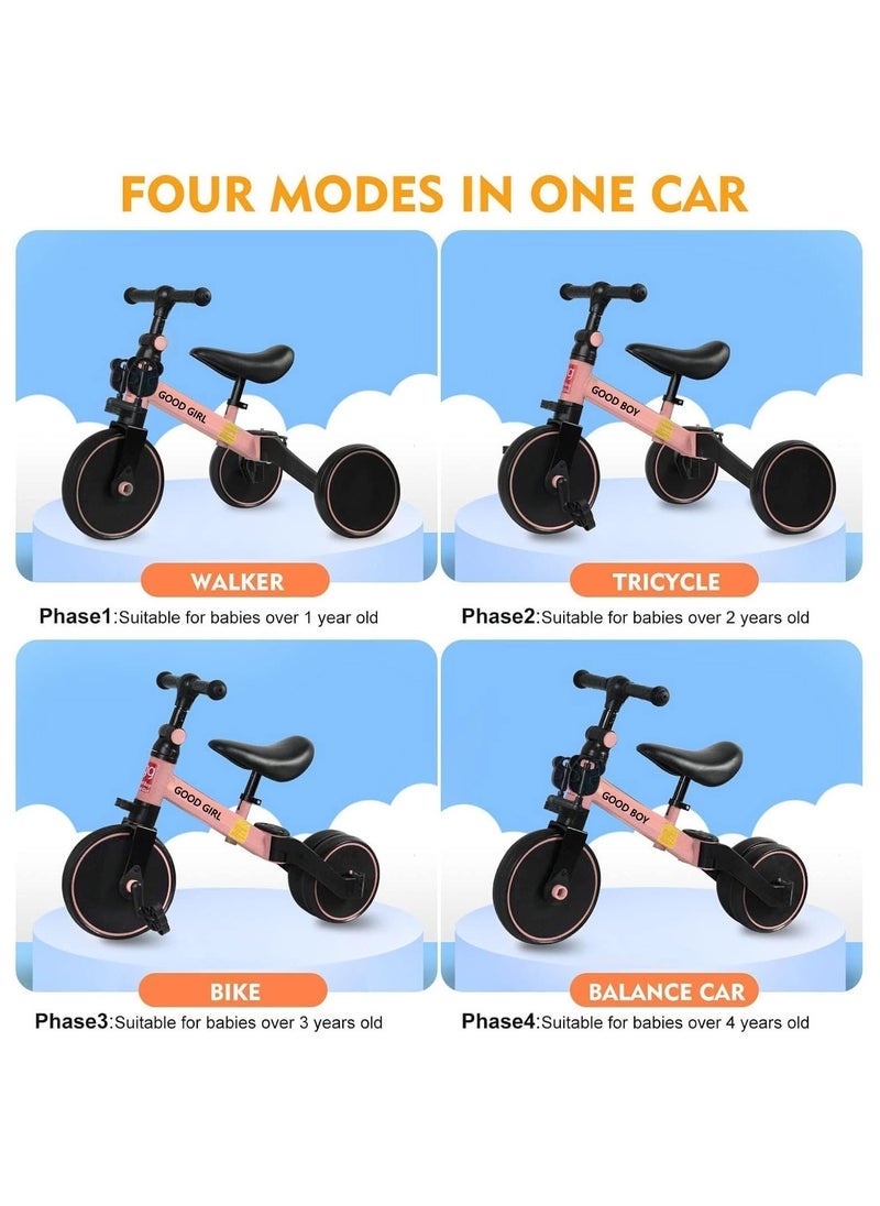 Good Boy 4 In 1 Kids Tricycle for Toddlers with Adjustable Seat and Handle – Pink Versatile Trike for Girls and Boys, Perfect for Indoor and Outdoor Play, Safe and Durable Toddler Ride-On Bike with Comfortable Ergonomic Design for Growing Kids  - Image 4