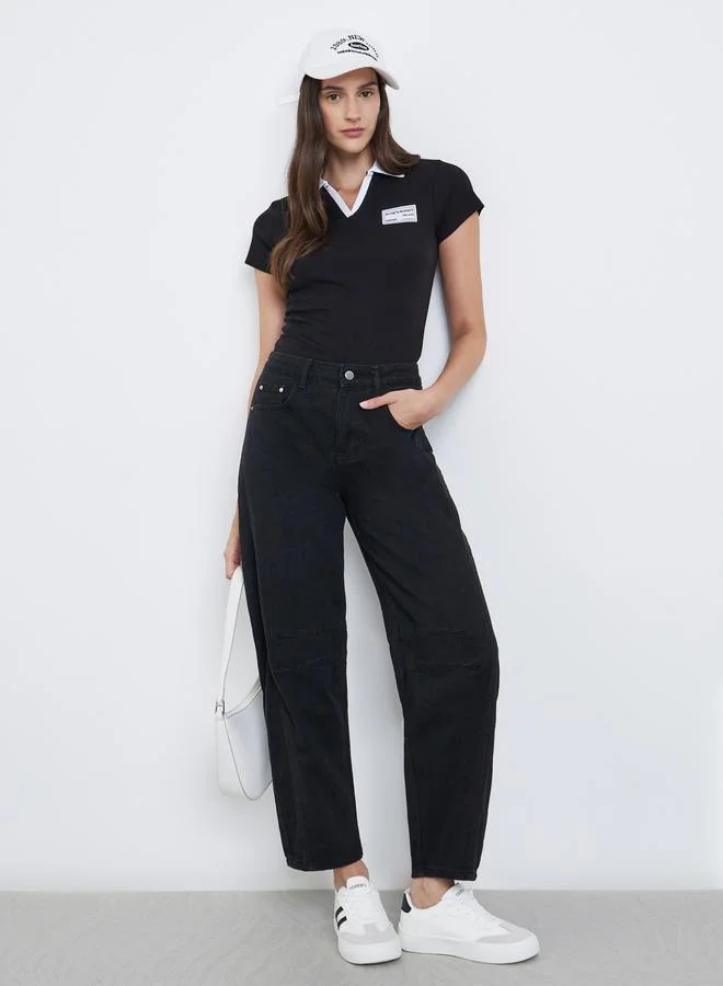 Styli Styli High Rise Relaxed Fit Jeans