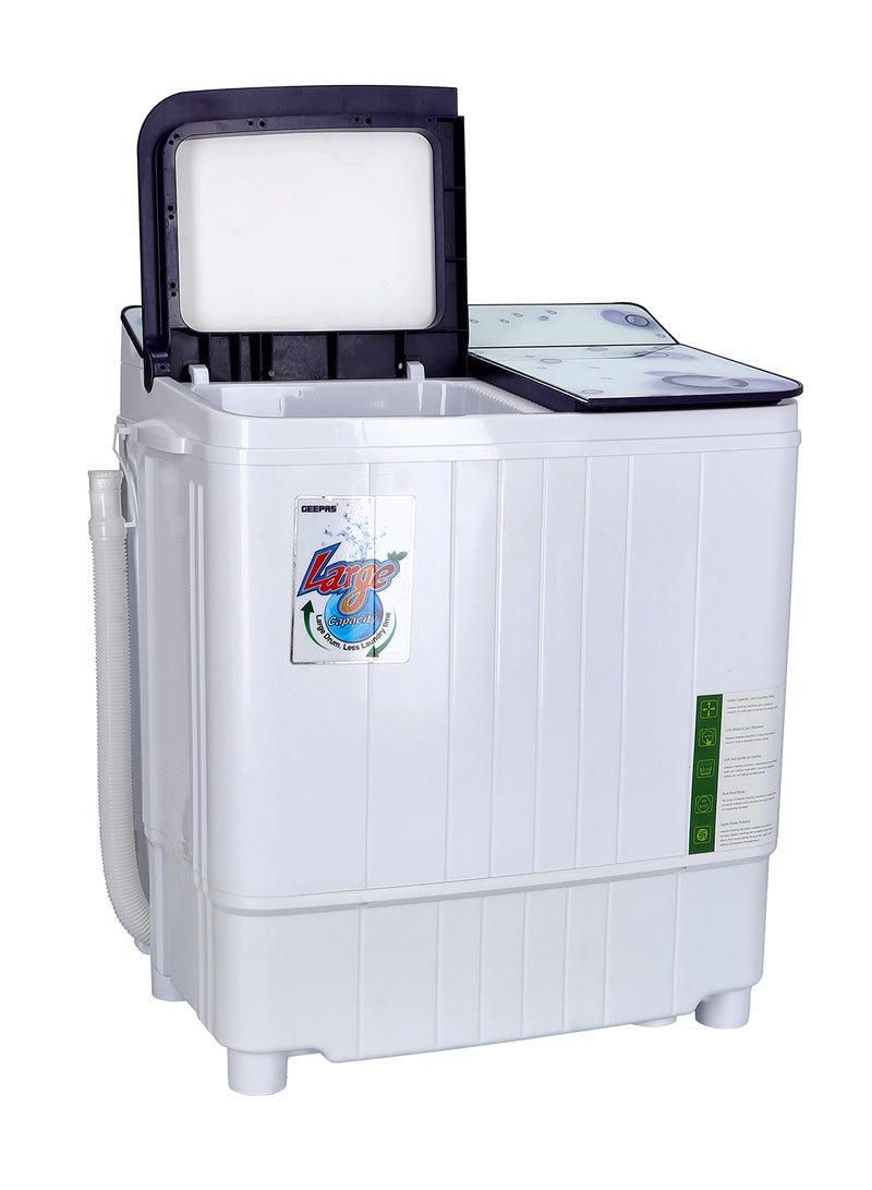 GEEPAS Semi Automatic Mini Washing Machine| 3.5Kg | 360 W 2 IN 1 Mini Compact Twin Tub Washing Machine| Washer & Spinner Combo With Timer, 2 Inlet Water Hose 3.5 kg 360 W GSWM6473S White - Image 3