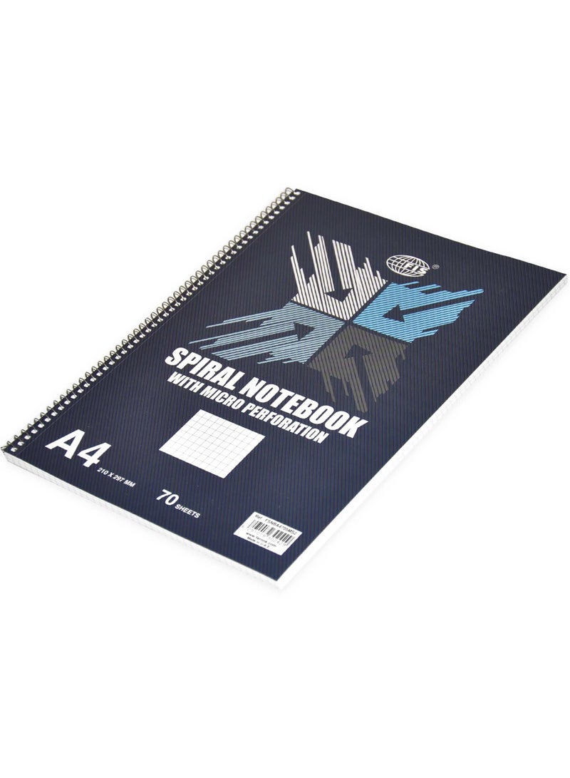 FIS Pack of 10 Spiral Notebook A4 5Mm Left Side Spiral 70 Sheets -FSNBA4705MS2 - Image 2