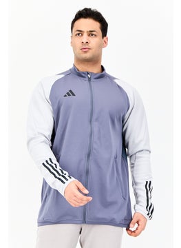 Adidas Men Sportswear Fit Long Sleeve Outdoor Jacket Shirt, Grey  - Image 1
