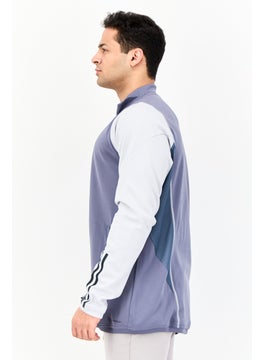 Adidas Men Sportswear Fit Long Sleeve Outdoor Jacket Shirt, Grey  - Image 2