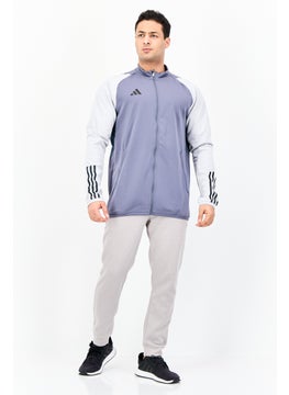Adidas Men Sportswear Fit Long Sleeve Outdoor Jacket Shirt, Grey  - Image 4