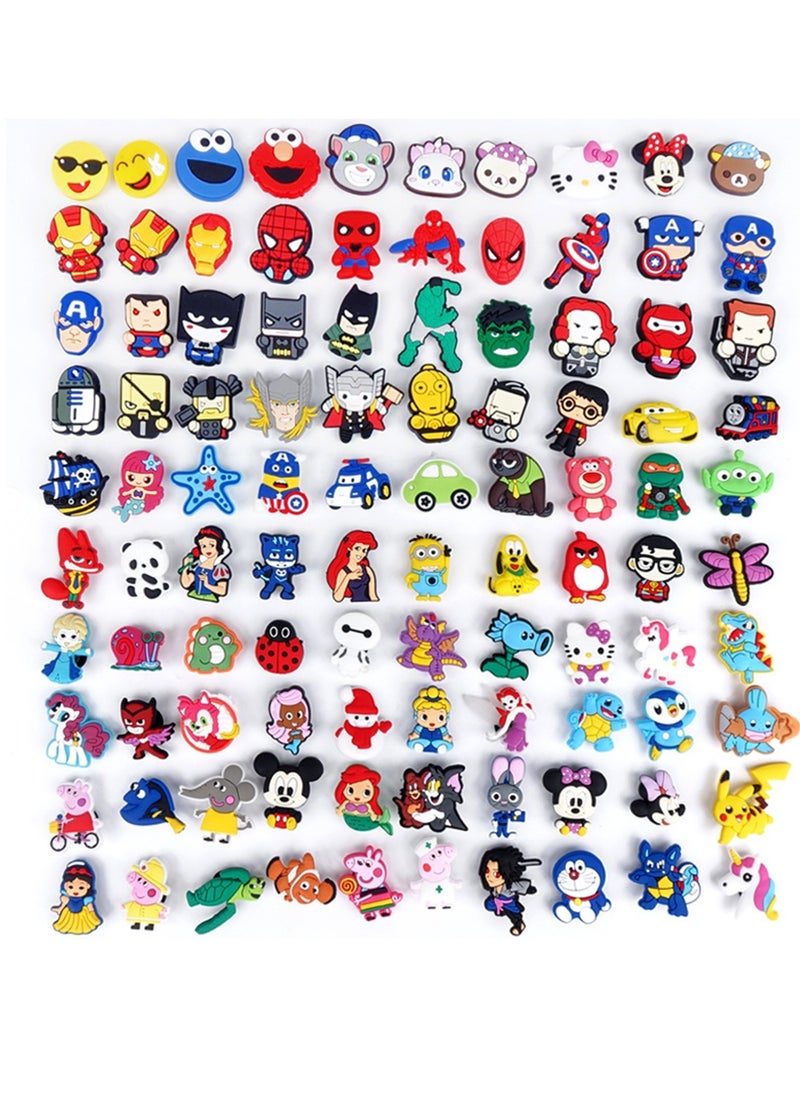 Excefore Crocs Shoes Decoration, Shoe Decoration Charms, Anime Multiple Styles, Mixed PVC Shoe Charms for Shoes Silicone Wristbands for Hole Hole Shoe Buckle Party Gift for Kids and Teens Girls 100 Pcs  - Image 2