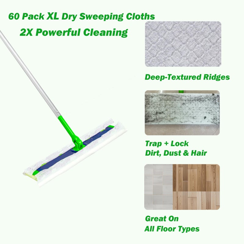 SoliFairy XL Dry Sweeping Cloth Refills for Swiffer Sweeper X-Large Mop, XL Disposable Dry Pads Refills, Pet Hair Dust Heavy Duty Dry Floor Cloth Refills for Floor Sweeping and Cleaning, 60 Count - Image 4