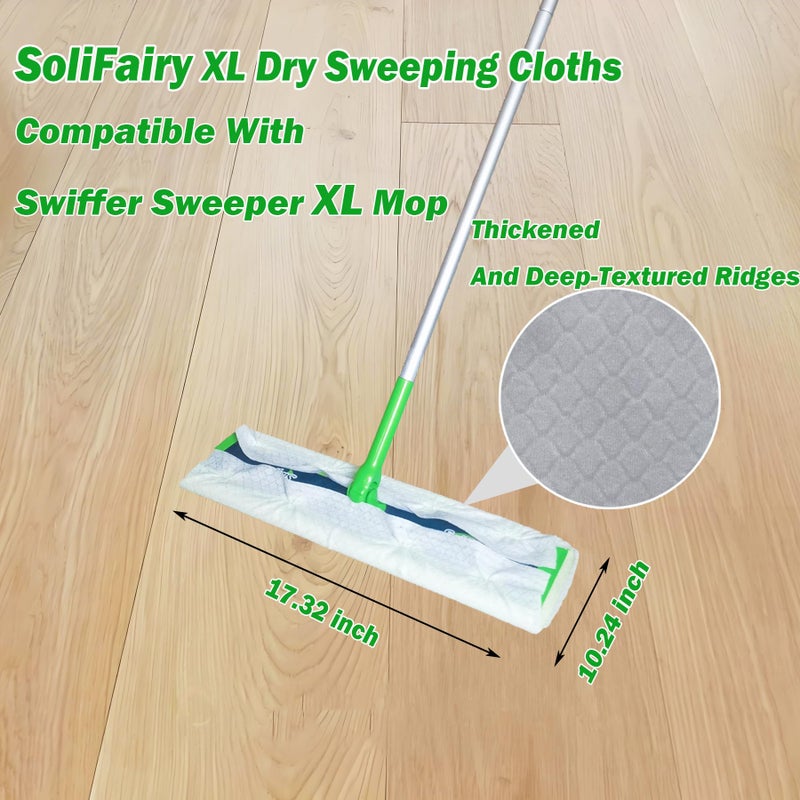 SoliFairy XL Dry Sweeping Cloth Refills for Swiffer Sweeper X-Large Mop, XL Disposable Dry Pads Refills, Pet Hair Dust Heavy Duty Dry Floor Cloth Refills for Floor Sweeping and Cleaning, 60 Count - Image 2