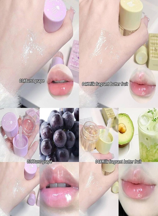 Gege Bear Jelly Lip Mask | Hydrating Lips Treatment with Silicone Scraper Applicator | Moisturizing Care for Dry & Chapped Lips | Water-Light Glossy Finish | Cute Shades Sweetheart Peach & Sautéed Grape | Cute Korean Style Aesthetic Lip Balm For Women & Girls (01#Sweetheart Peach, 7g) - Image 4