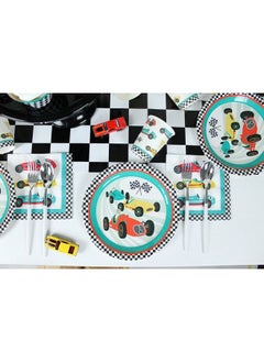 Merrilulu Vintage Race Car Napkins 24 Ct ; Kids Race Car Themed Party Tableware  - Image 3