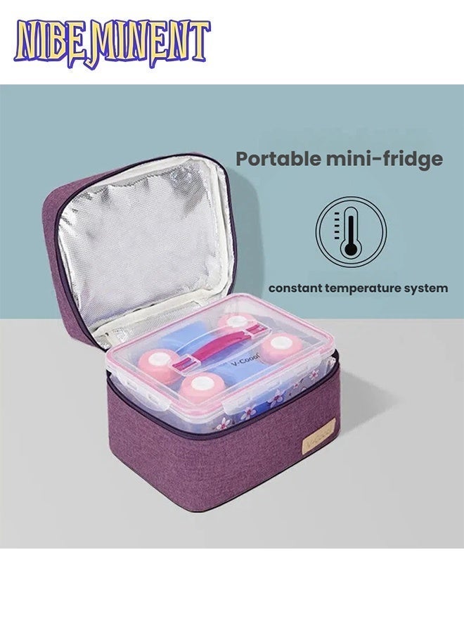 NIBEMINENT Portable Breastmilk Cooler Bag With 2 Ice Pack Set and waterproof inner liner bag ,Cooler and Moistureproof Breast Milk Baby Bottle Cooler Bag, for Travel, Nursing Mom Daycare, Work, Picnic - Image 4
