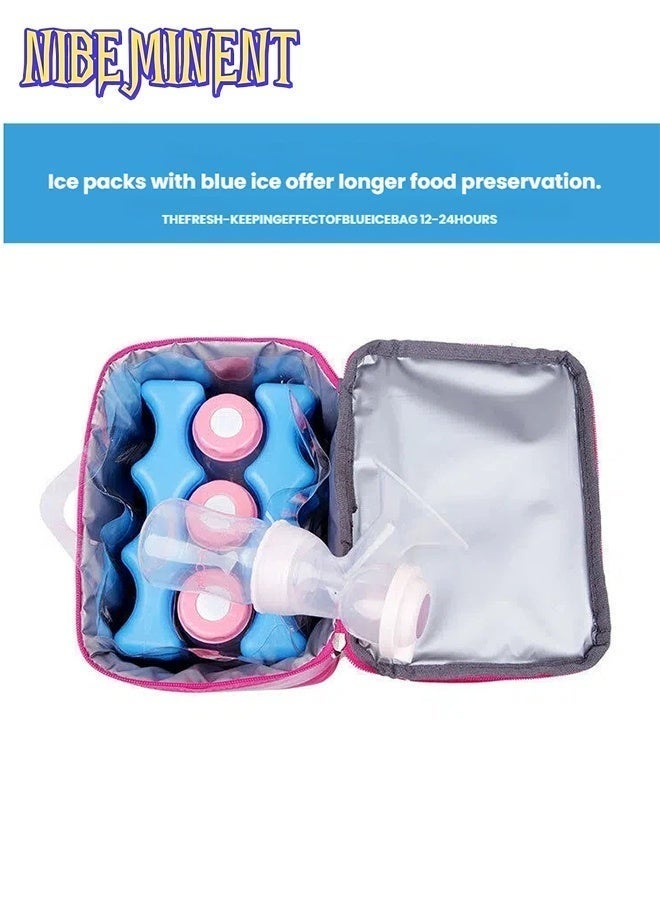 NIBEMINENT Portable Breastmilk Cooler Bag With 2 Ice Pack Set and waterproof inner liner bag ,Cooler and Moistureproof Breast Milk Baby Bottle Cooler Bag, for Travel, Nursing Mom Daycare, Work, Picnic - Image 5