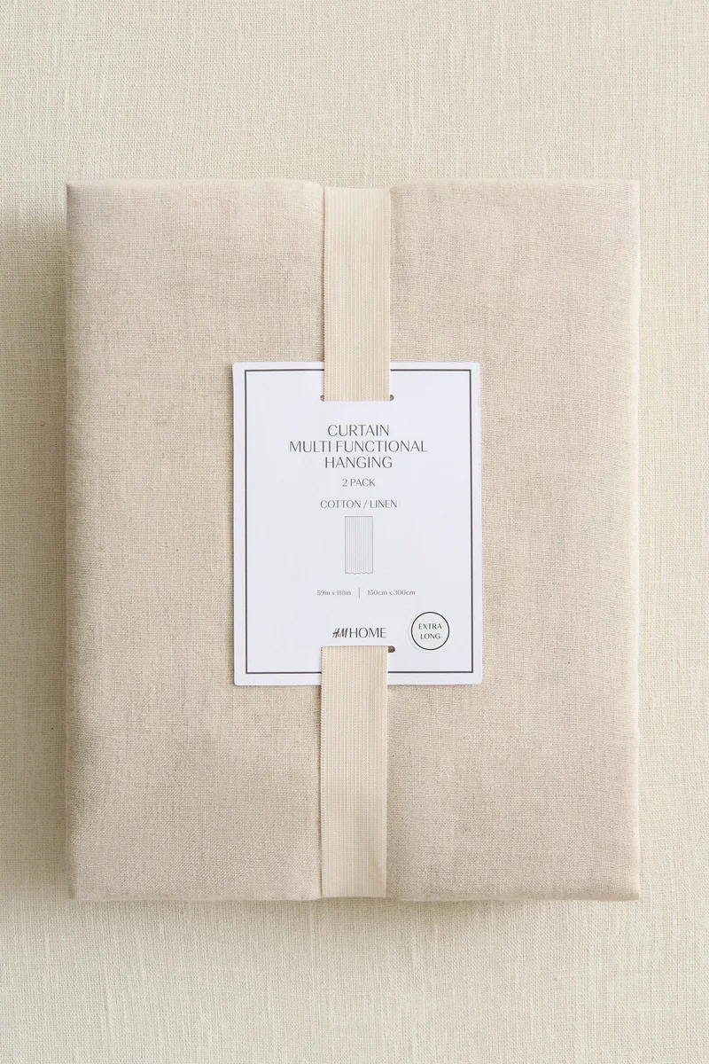 اتش اند ام ستارة طويلة من مزيج الكتان - عبوة من قطعتين