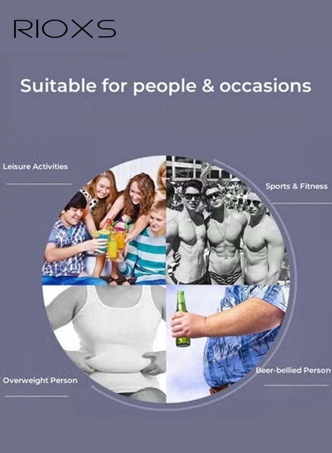 RIOXS Men's Shapewear Slimming Pants High Waist Slimming Shorts Stretchy Pants Underwear Shapewear Seamless Tummy Tie Boxer Shorts - Image 3