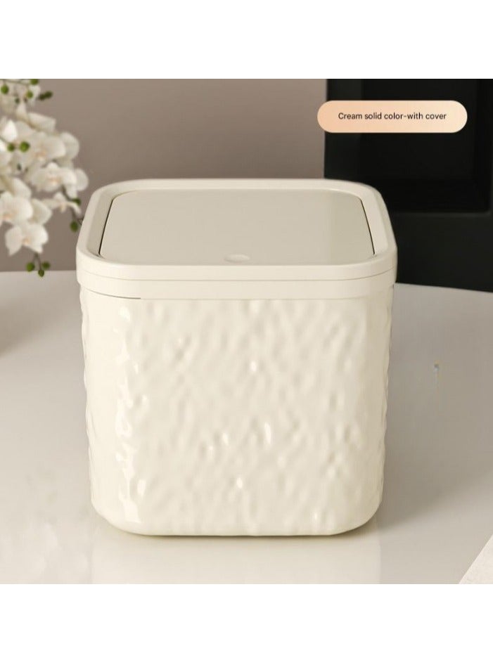Meetion Small Desktop Trash Cans with Lids Mini Plastic Waste Bins for Desk, Table, Office, Kitchen, Bedroom, Bathroom, Garbage Cans  - Image 1