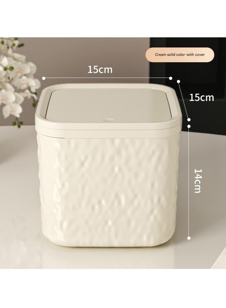 Meetion Small Desktop Trash Cans with Lids Mini Plastic Waste Bins for Desk, Table, Office, Kitchen, Bedroom, Bathroom, Garbage Cans  - Image 2