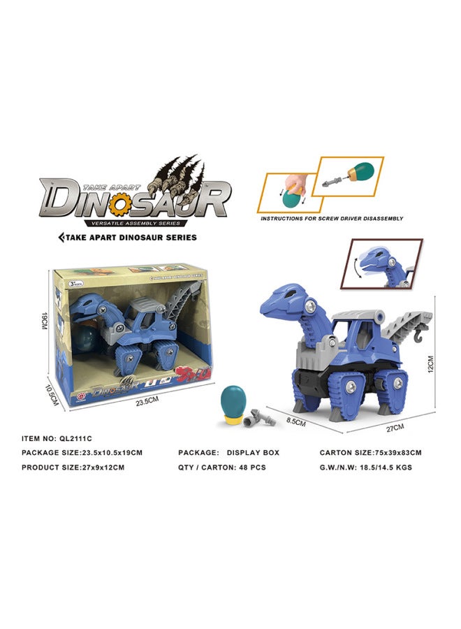 Kidsren's DIY Disassembly And Assembly Dinosaur Electric Drill Free Assembled Building Blocks Dinosaur Sliding Engineering Vehicle Toy-Color:QL3106C/48 PieCes Per Box - Image 5