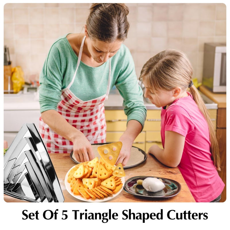 SK Triangle Shape Cookie Cutter Set  Stainless Steel  5-Piece  Small(2.7in) - Image 4