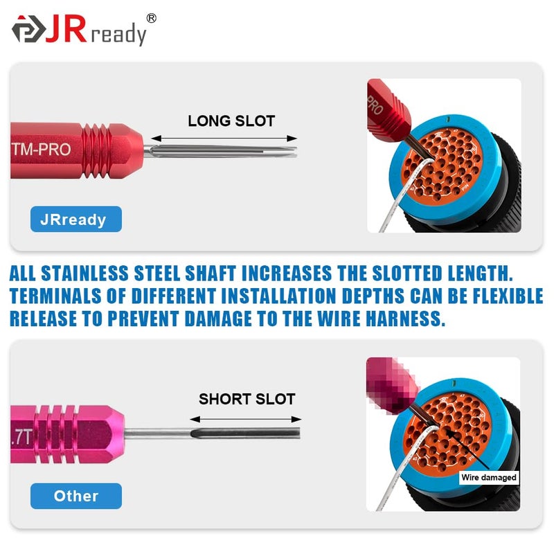 JRready ST5291 Deutsch Pin Removal Tool for Deutsch Size 12 16 20 Solid Contacts Wire Gauge 12-22 AWG,Terminal Release Tool Kit for Deutsch DT, DTM, DTP, DTHD, and HD Series Connectors - Image 5