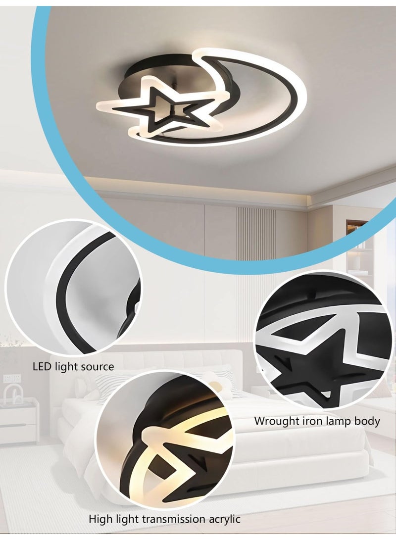 WALALLA Modern LED Moon Ceiling Light Three-color Dimmable Compatible with Living Room Dining Room Hall Bedroom Dimming Ceiling Chandelier Indoor Decor Lighting Fixture List,for Kitchen Island 3000-6000K - Image 5