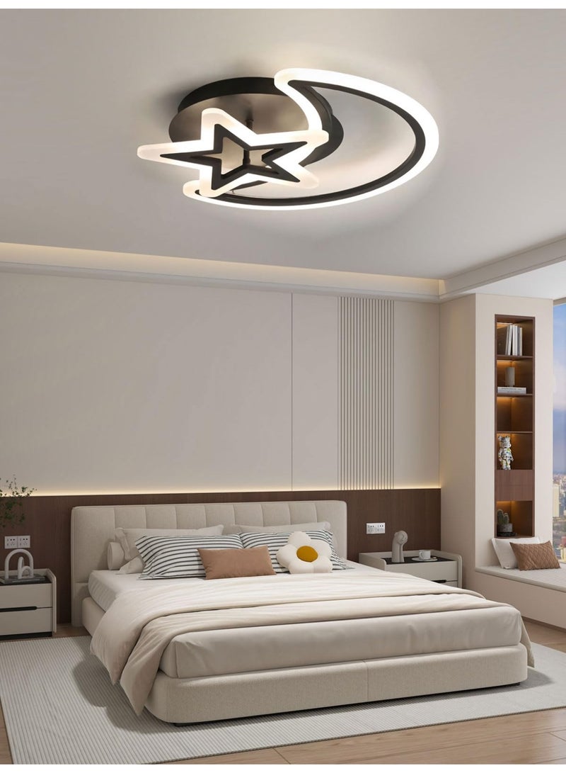 WALALLA Modern LED Moon Ceiling Light Three-color Dimmable Compatible with Living Room Dining Room Hall Bedroom Dimming Ceiling Chandelier Indoor Decor Lighting Fixture List,for Kitchen Island 3000-6000K - Image 2