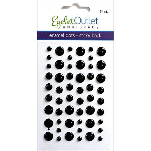 Eyelet Outlet Adhesive-Back Enamel Dots 54/Pkg-Glitter Black - Image 1