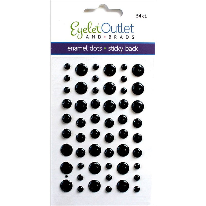 Eyelet Outlet Adhesive-Back Enamel Dots 54/Pkg-Glitter Black - Image 2