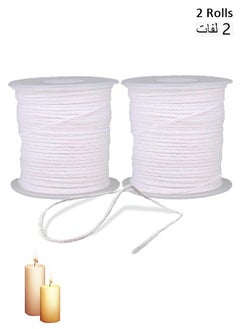 HY Candle Wick, 24 Ply Braided Cotton Wick Core Making Kit Line Universal Spool Natural Material Handmade Supplies for DIY, 2 Rolls, total 400 feet  - Image 1