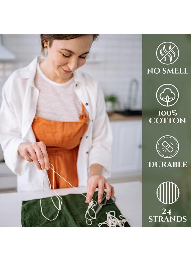 HY Candle Wick, 24 Ply Braided Cotton Wick Core Making Kit Line Universal Spool Natural Material Handmade Supplies for DIY, 2 Rolls, total 400 feet  - Image 4
