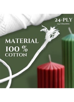 HY Candle Wick, 24 Ply Braided Cotton Wick Core Making Kit Line Universal Spool Natural Material Handmade Supplies for DIY, 2 Rolls, total 400 feet  - Image 3