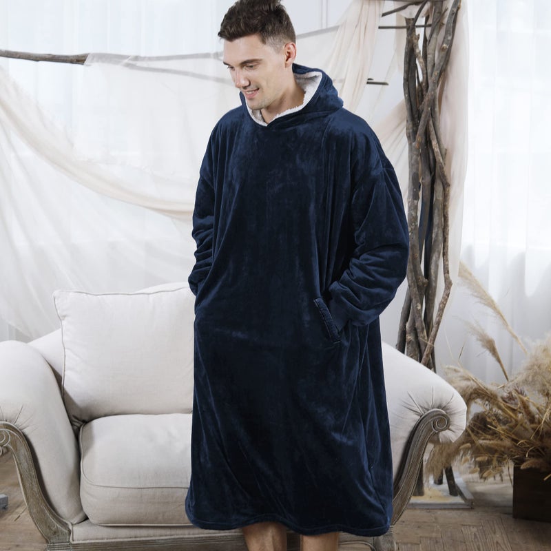 AmyHomie AmyHomie Blanket Sweatshirt Oversized Sherpa Hooded Sweatshirt Blanket Fleecehug Hoodie Wearable Blanket with Pocket for Adults & Kids & Teens - Image 3