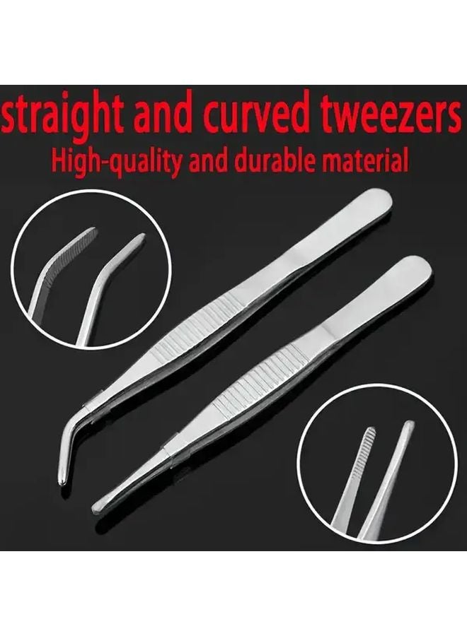 8 Piece Professional Tweezers Set For Precision Laboratory Work And Personal Care - Image 3