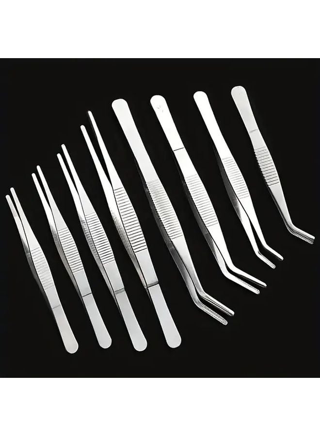 8 Piece Professional Tweezers Set For Precision Laboratory Work And Personal Care - Image 1