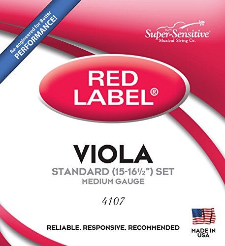 Super Sensitive 4107 Red Label Full Core Standard Viola Strings, Set of 4 - Image 5