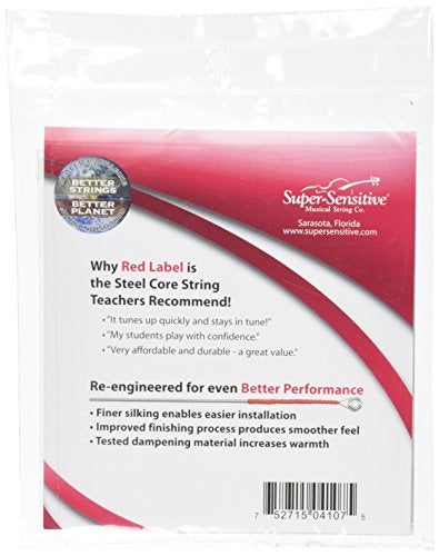 Super Sensitive 4107 Red Label Full Core Standard Viola Strings, Set of 4 - Image 2