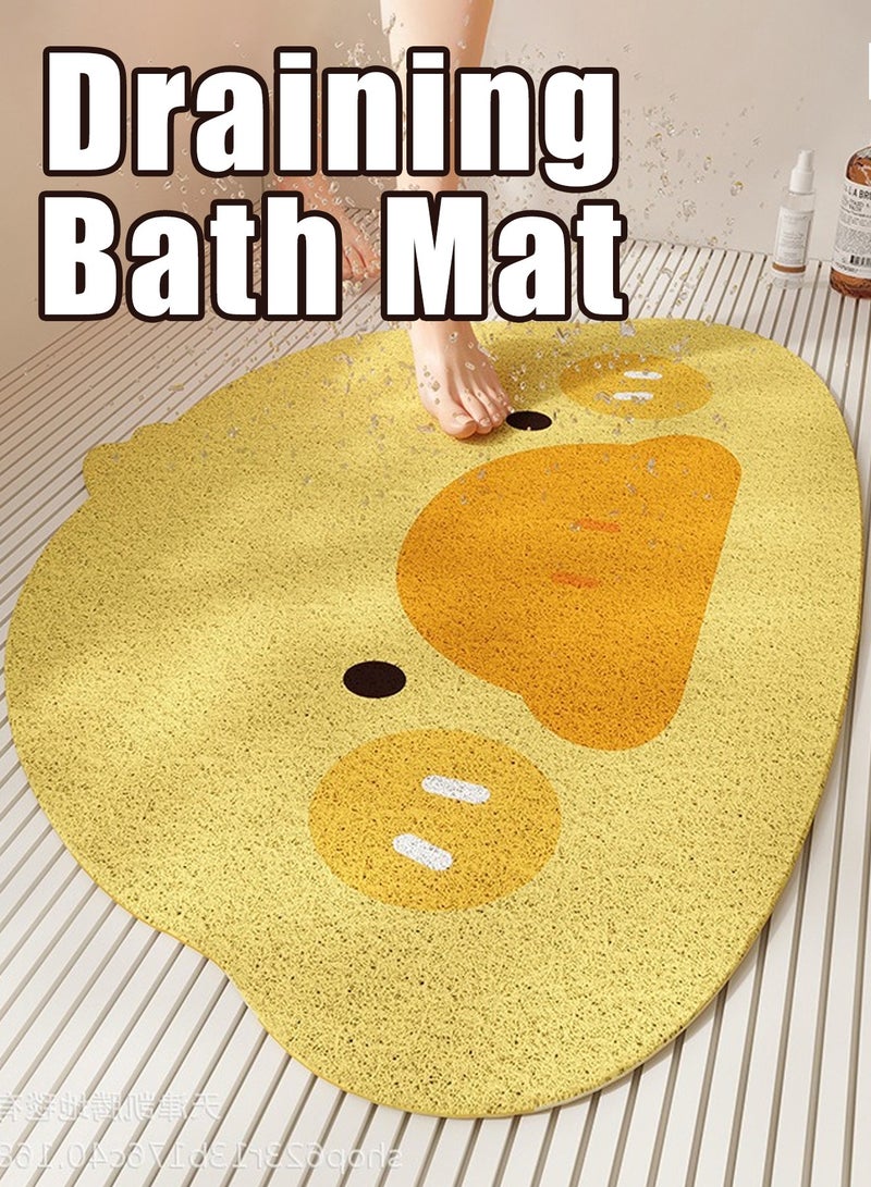Bathroom Mat (50×80cm), Non-Slip Kids Bathroom Mat, Soft PVC Shower Mat for Children & Adults, Quick-Drying & Easy-to-Clean Bath Mat, Anti-Slip Floor Mat for Wet Areas, Yellow Comfortable Mat, Child-Friendly Shower Rug, Soft Foot Cleaning Mat for Home, Bathroom & Outdoor Use  - Image 1