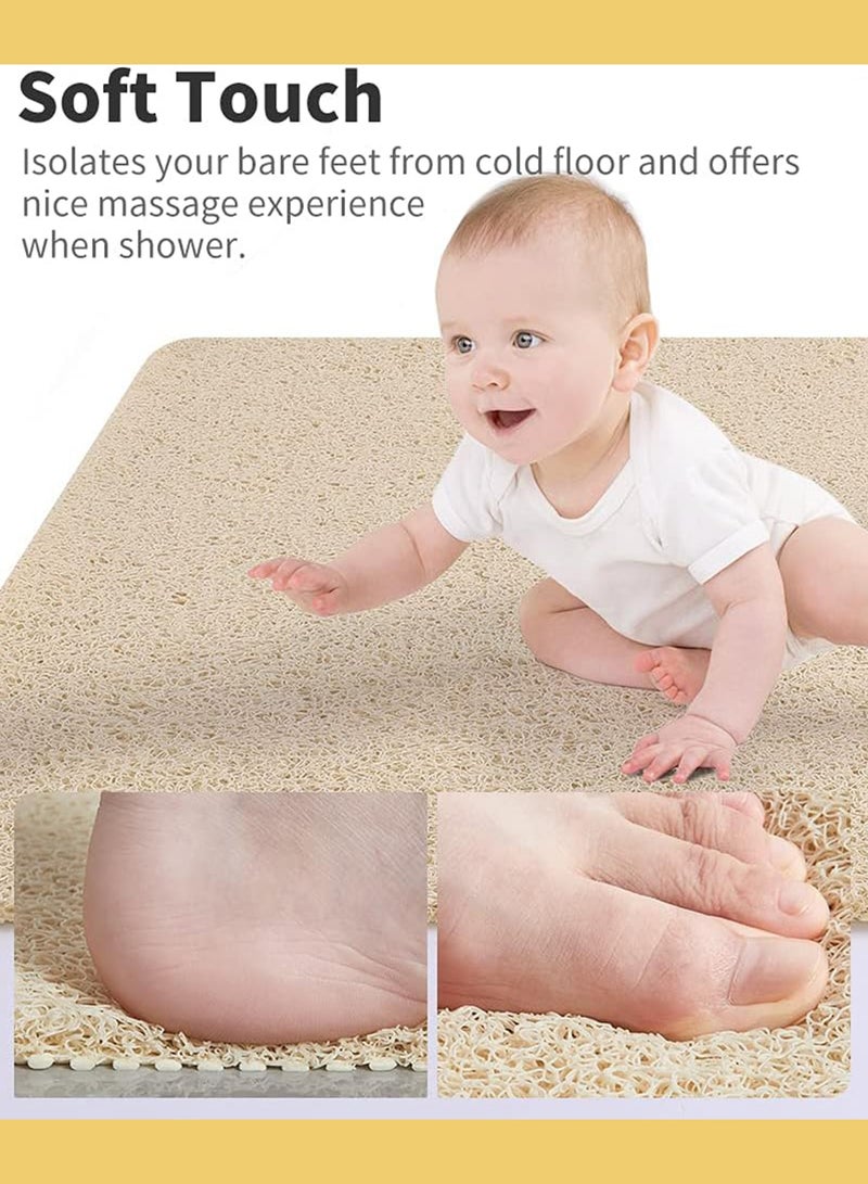 Bathroom Mat (50×80cm), Non-Slip Kids Bathroom Mat, Soft PVC Shower Mat for Children & Adults, Quick-Drying & Easy-to-Clean Bath Mat, Anti-Slip Floor Mat for Wet Areas, Yellow Comfortable Mat, Child-Friendly Shower Rug, Soft Foot Cleaning Mat for Home, Bathroom & Outdoor Use  - Image 4