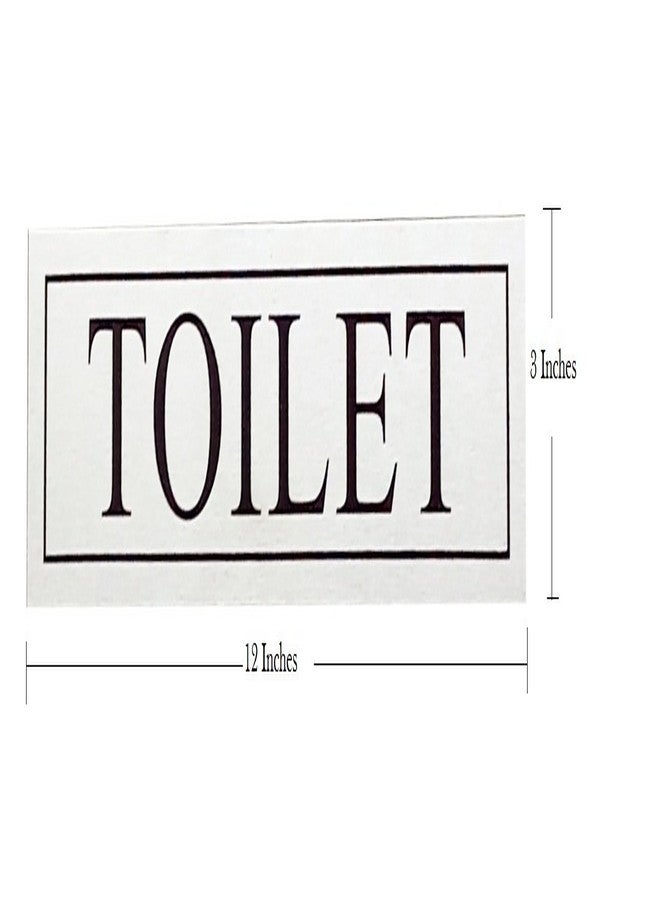THW® Stainless Steel Self Adhesive TOILET Signage Board (3"x12") - Image 1