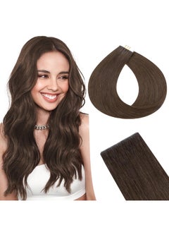 SEGO Injection Tape In Hair Extensions Human Hair Tape In Hair Extensions Invisible Tape In Hair Extensions 22 Inch #02Y Dark Brown 10Pcs 5Pcs Invisible And 5Pcs Normal  - Image 1